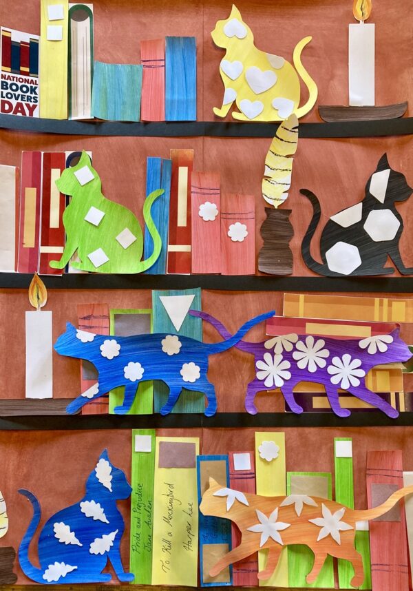 National Book Lovers Day - Abstract Cats in the Library