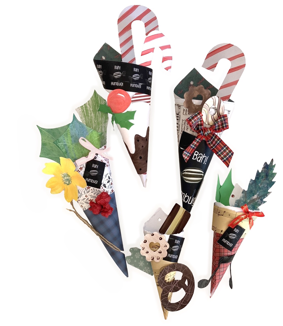 Bah Humbug Christmas Humbug Gift Cones Large