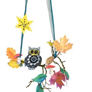 Autumn Folk Art Owls